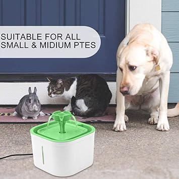 Pet Water Fountain Round Nozzle UV Sterilize Power-Off Protection Drink Dispenser with Clear Water Level Window