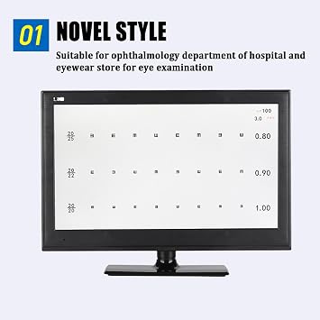 Digital Vision Chart,Screen Vision Chart Panel, Led Visual Acuity Testing Chart, with Remote Control, Full Screen Visual Acuity Chart Digital for Hospital,18.5