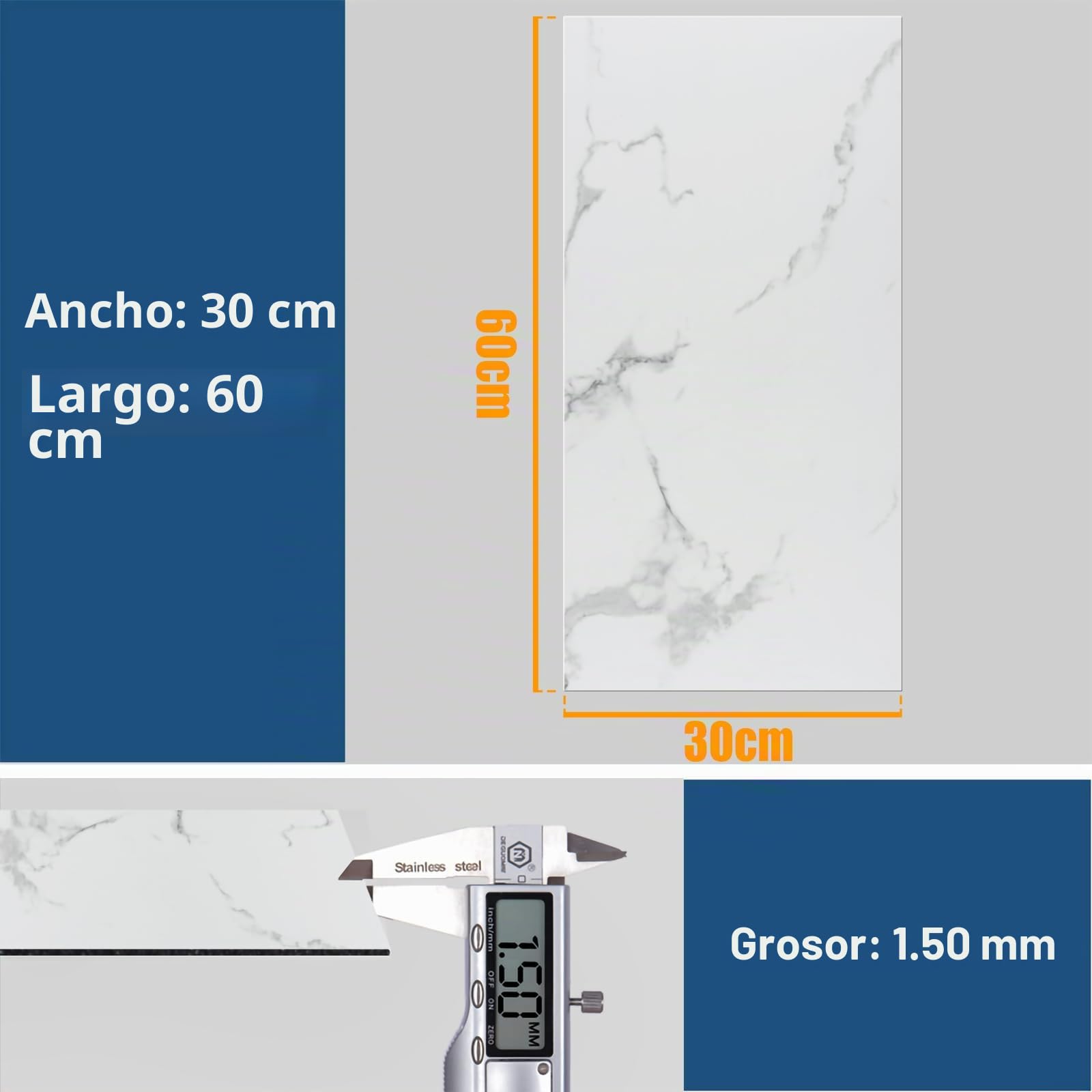 VEELIKE Suelo Vinilo Autoadhesivo Efecto Marmol Blanco Vinilos Cocina Azulejos Baldosas Adhesivas Suelo Salon Vinilo Suelo Autoadhesivo Baño Impermeable Papel Adhesivo Suelo 60cm x 30cm 12 Piezas