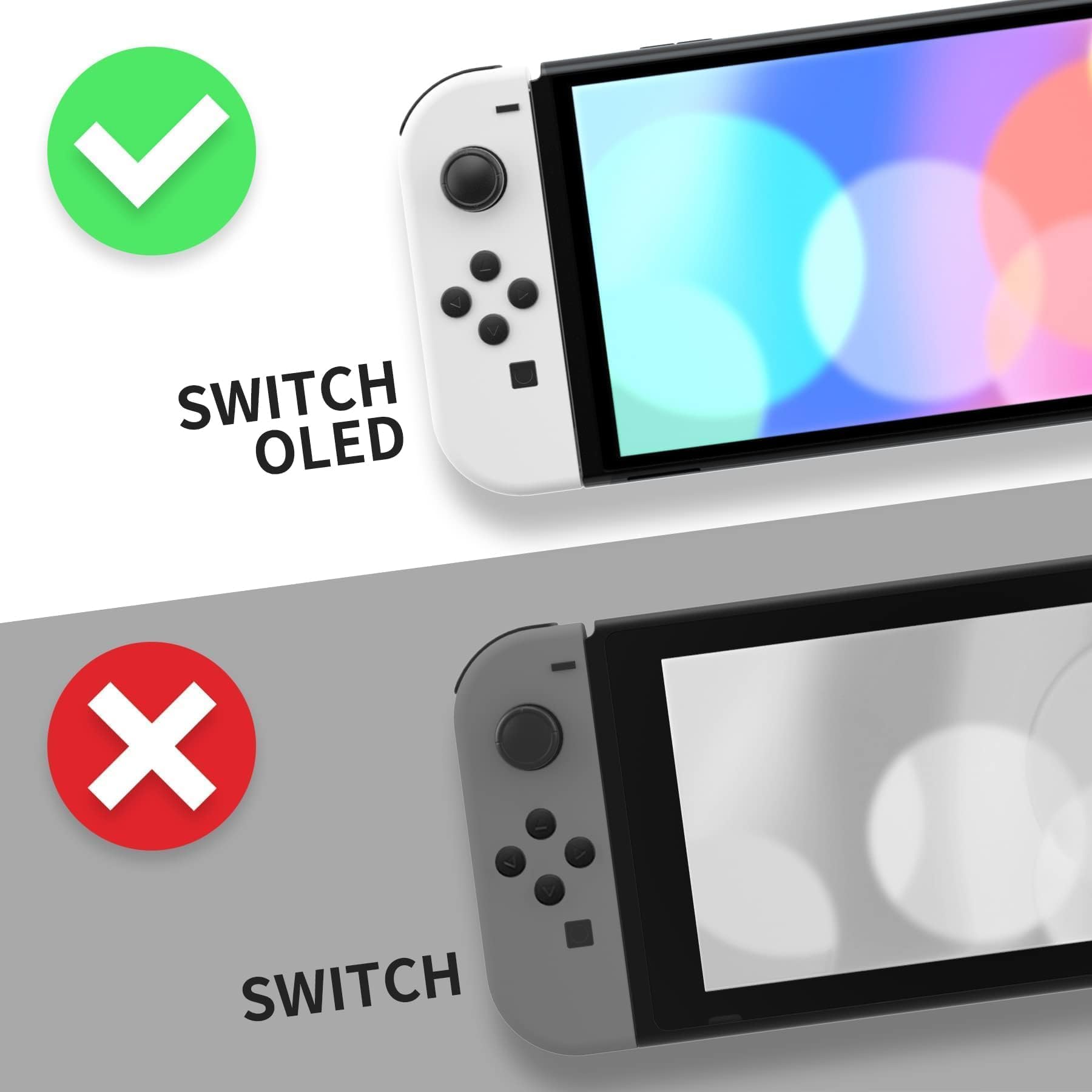 eXtremeRate Coque Complète de Remplacement avec Bouton pour Nintendo Switch OLED, Coque avec Bouton avec Support pour PC Personnalisé pour Nintendo Switch OLED, Transparent Bleu Vert