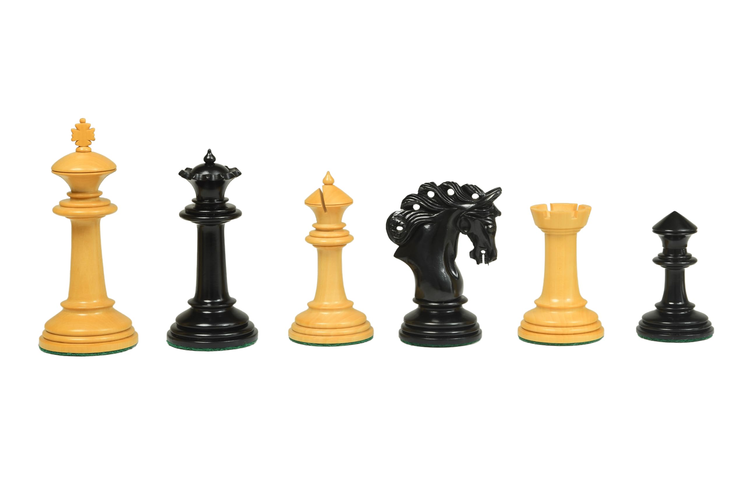 BCBESTCHESS Wooden Chess Pieces, King Height - 4.25 Inches, Ebony and Box Wood, Chess Board Not Included