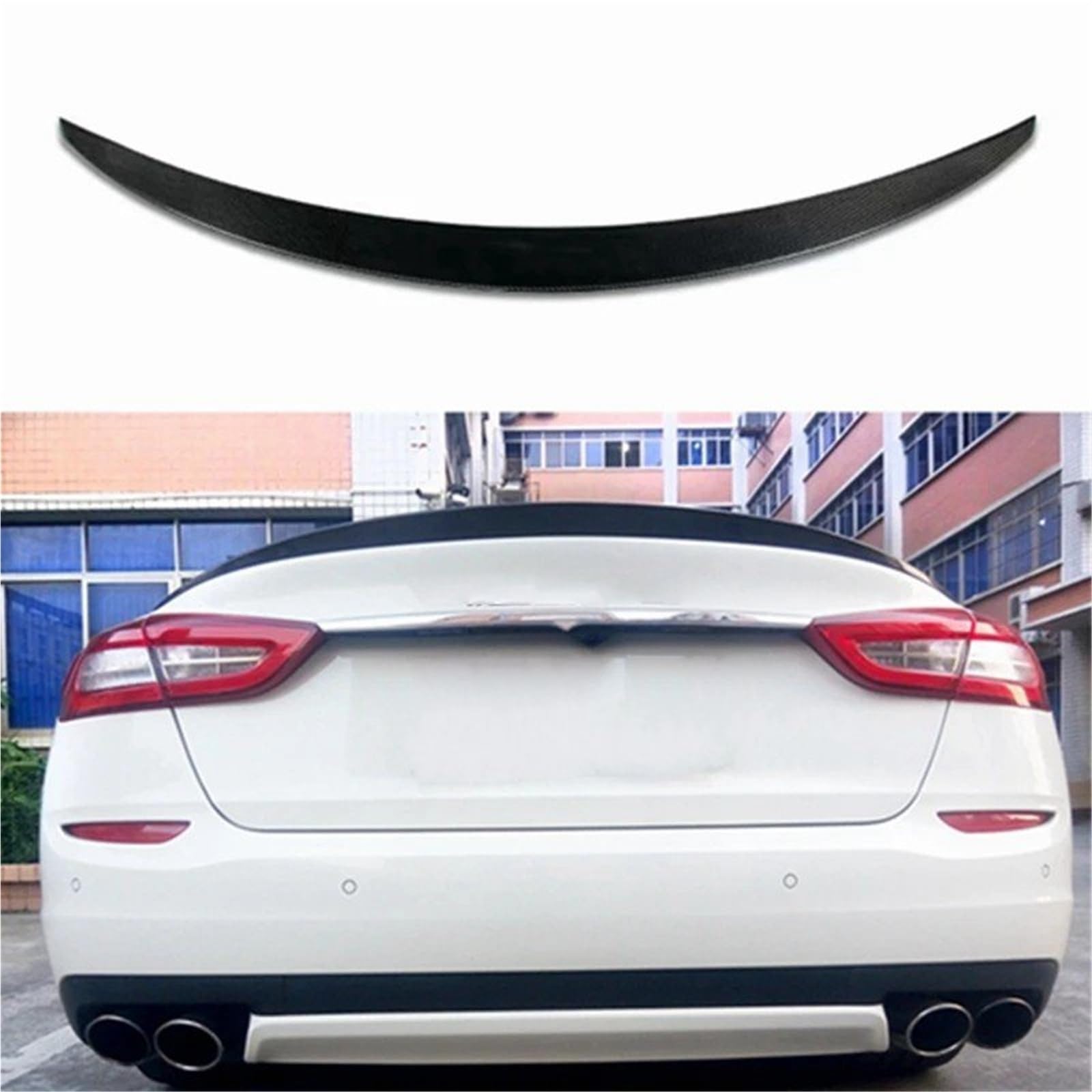 Dla Maserati Dla Quattroporte 2013-2018 Lotka Tylny Spoiler Bagażnika Skrzydło Na Klapie Modyfikacja Samochodu Spojler Tylny Trunk Wing(Real carbon fiber)