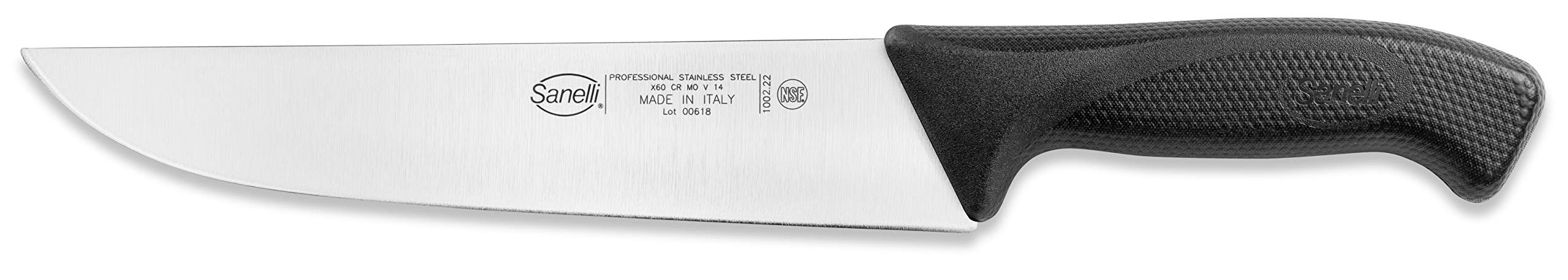 Sanelli Linea Skin Coltello Francese, Acciaio Inossidabile, Nero, 22 cm.