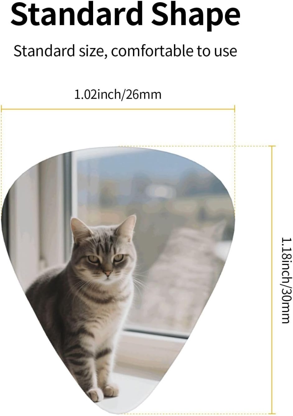 Cat on the windowsill print Guitar Picks With Storage Box Resistant Guitar Pick 12 Pack Guitar Accessories for Electric Guitar Ukulele Bass Personalized Gifts image 5