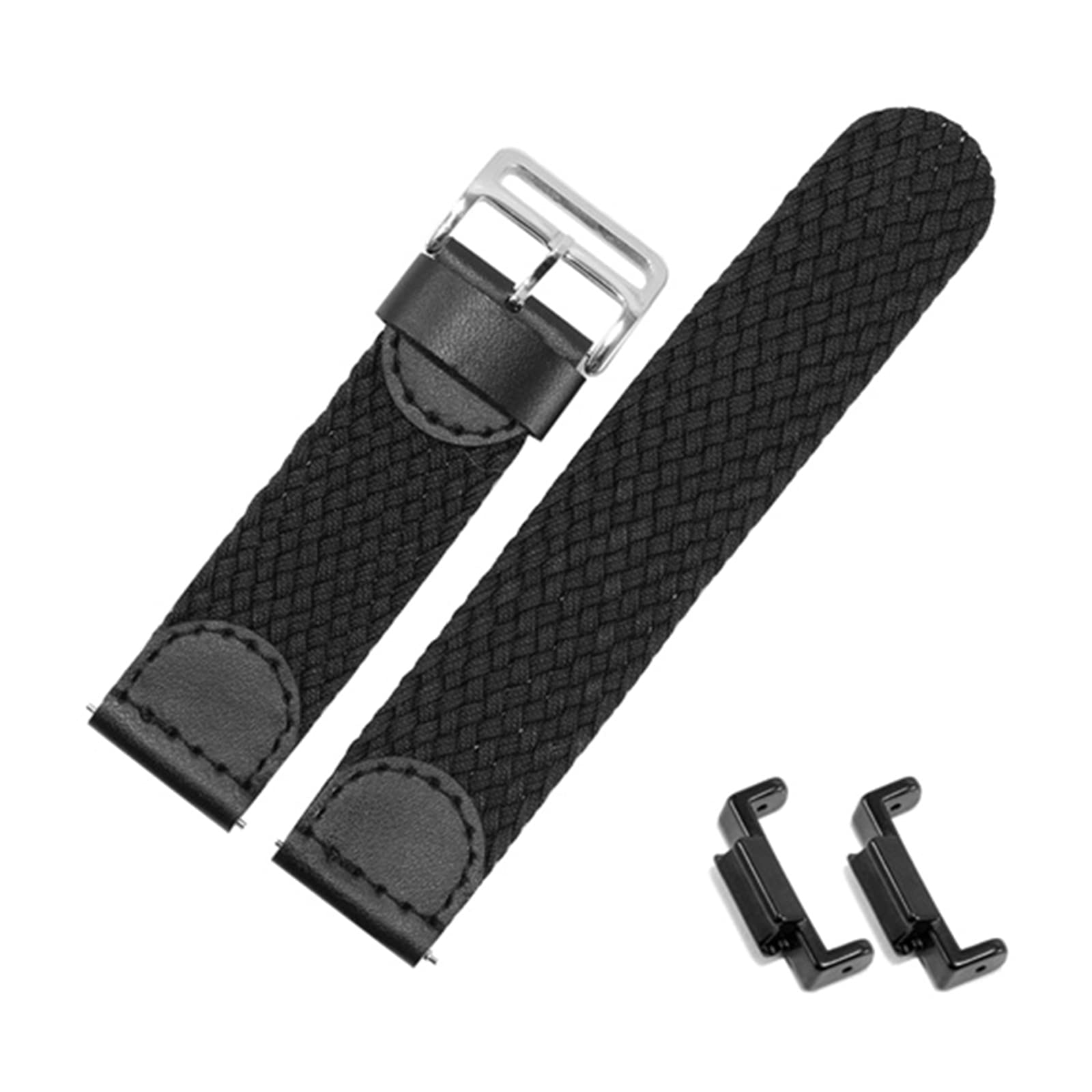 Cinturino in Pelle per Orologio, Cinturino di Ricambio for Orologio analogico elettronico da 20 mm in Tela Intrecciata e Nylon, Cinturino Polso Morbido Confortevole, Anti-Sudore