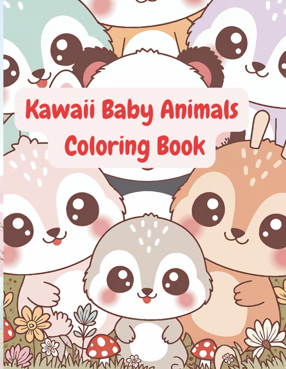 Kawaii Baby Animals Coloring Book: 50 Fun & Easy Coloring Pages