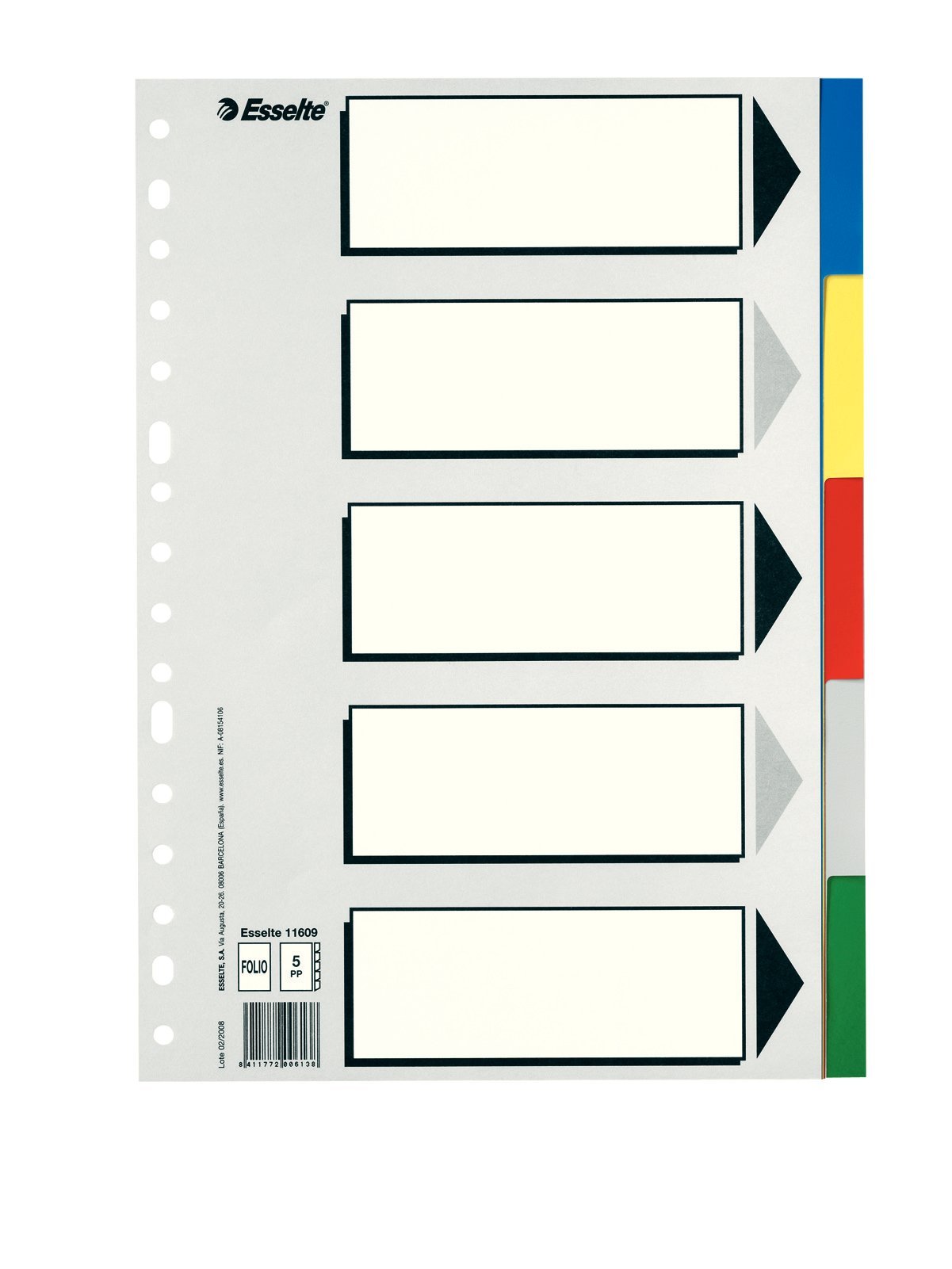 Esselte 773932 5 Positions Polypropylene Divider