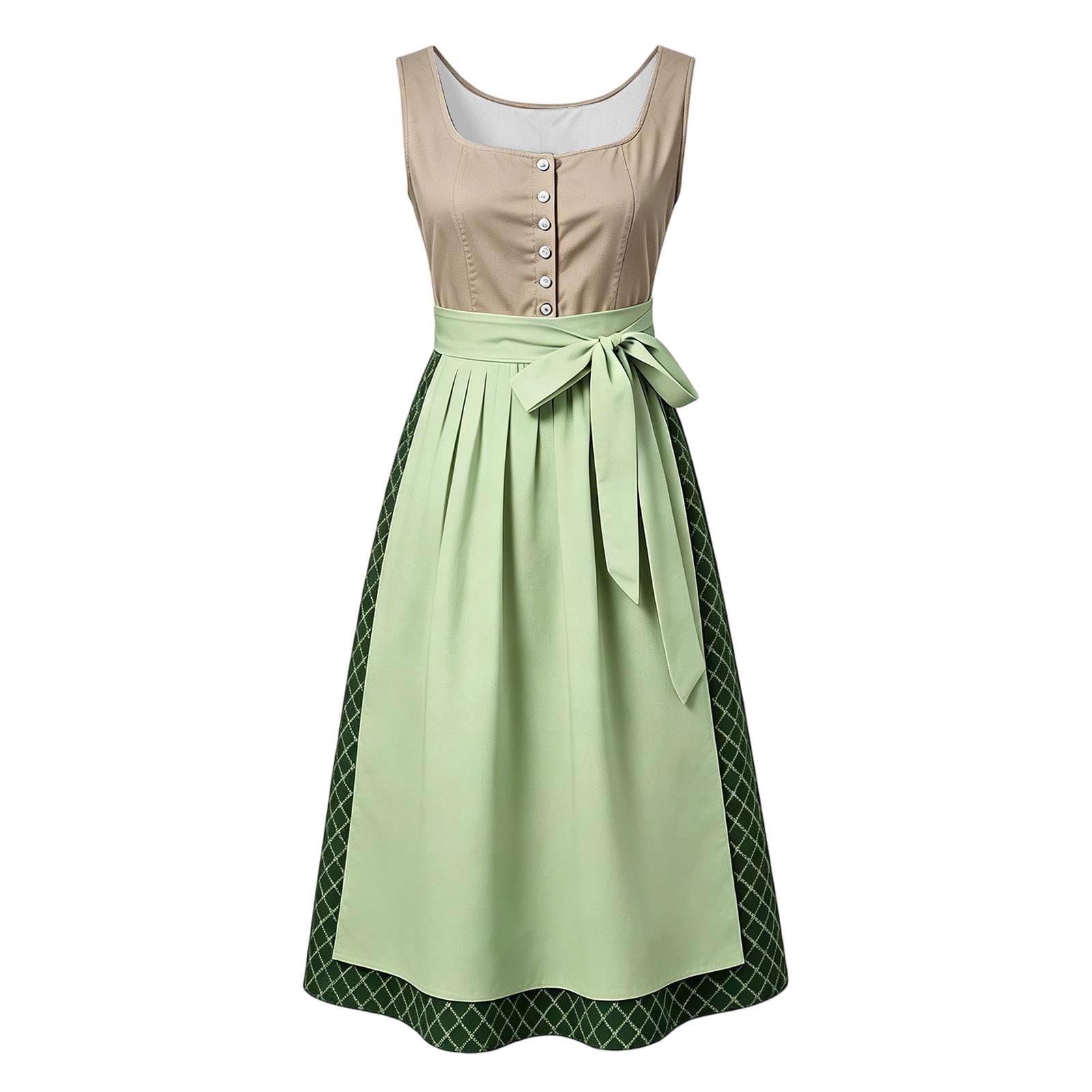 Oktoberfest Dirndl Donna Abito da Cerimonia Donna Oktoberfest Domestica Costume Abito per Festeggiamenti Stile Francese con Nastro in Vita per Eventi a Tema e Ballo Elegante Abito Tracht Matrimonio