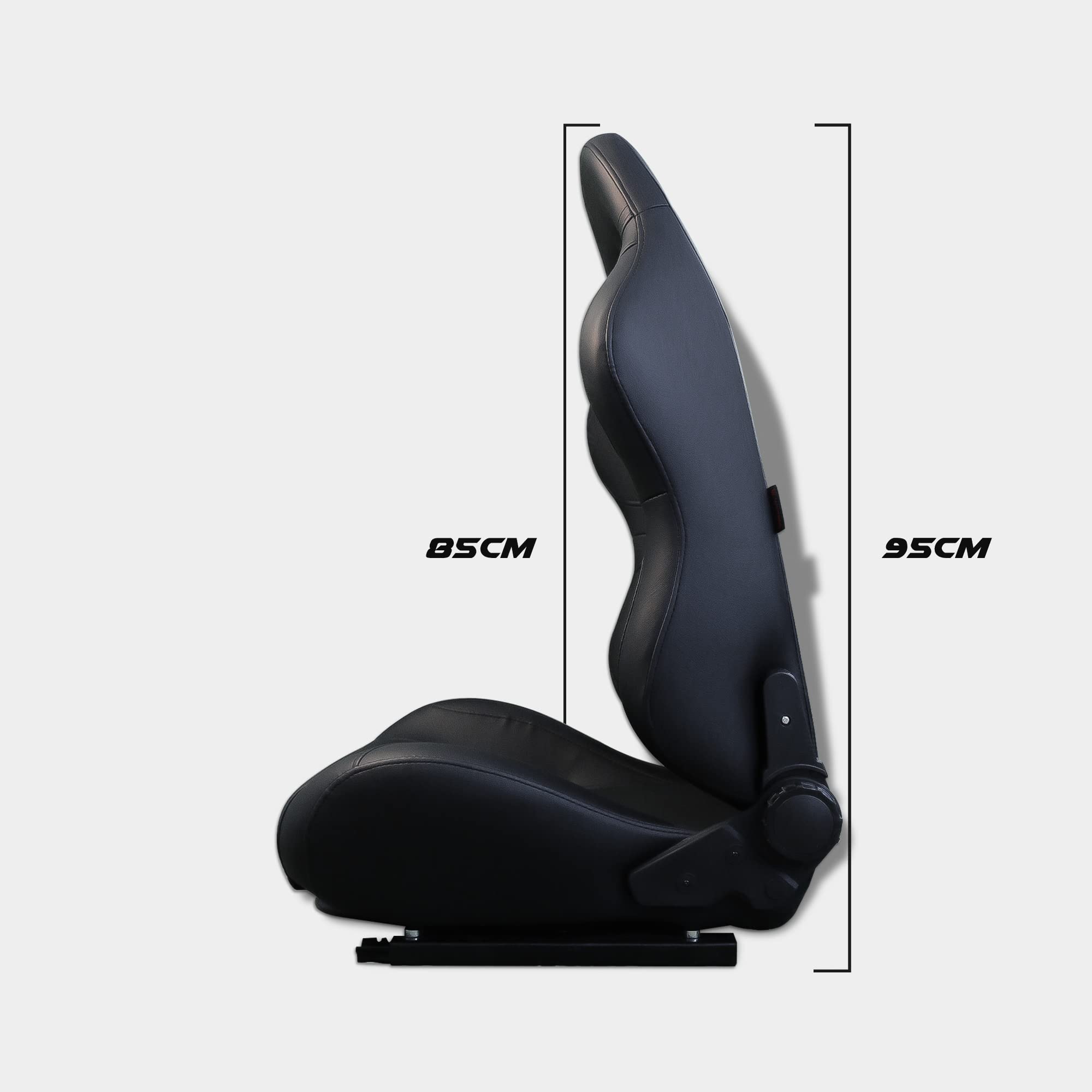 MODAUTO Asiento Deportivo Coche,Semibaquet Ajustable,Adaptable para Coches,Ríeles Incluidos,Conductor y Pasajero,para Coche y Simulador,Modelo N400, Negro,Una Unidad. (N400 Uni)