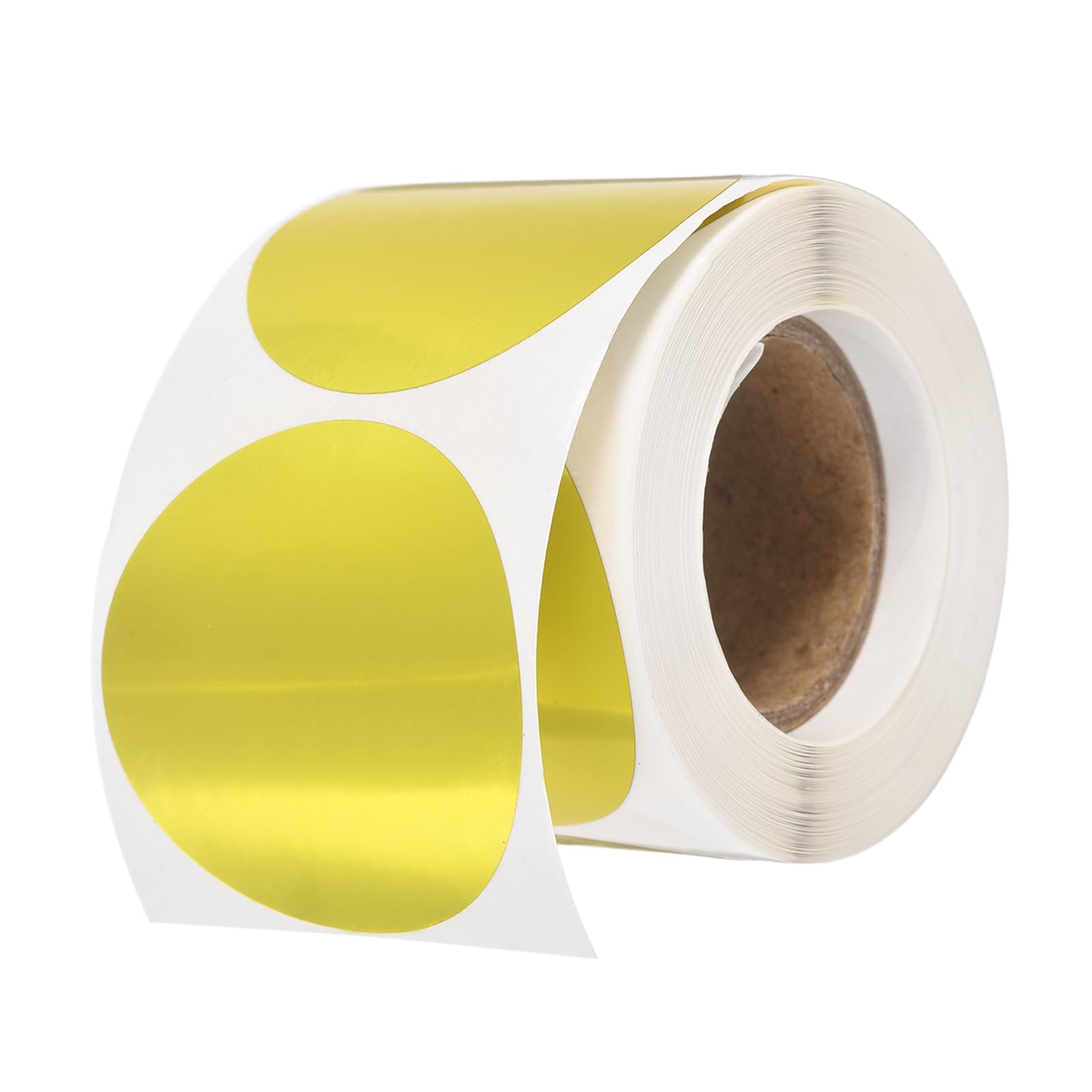 PATIKIL Round Thermal Label, (3.8 x 3.8 CM, Gold) (200 PCS), Self-Adhesive Holographic Thermal Printer Sticker Circle Direct Printer Label, Suit for - Business/Shipping/Barcodes