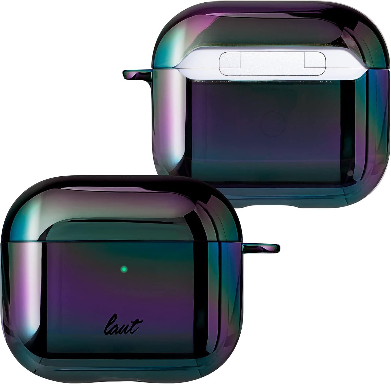 LAUT - Holo case Compatible with AirPods 3 | Iridescent Shine | Carabiner Included • Pearl