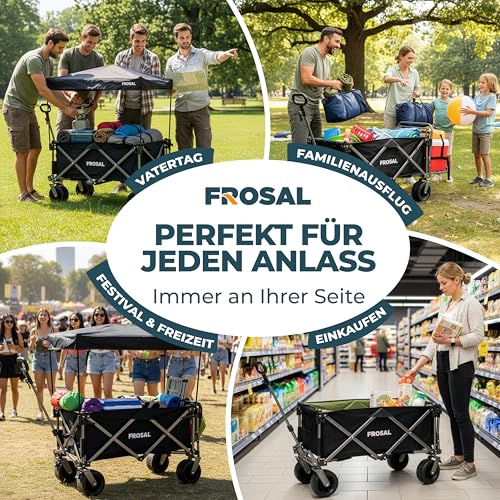 FROSAL Bollerwagen Theo faltbar Hund Kinder Hunde Strandwagen Transportwagen Hundewagen Strand