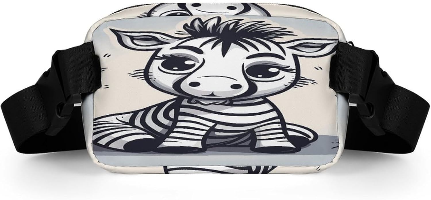 Funny Zebra Fanny Pack Belt Bag with Adjustable Strap Fashion Waist Bag for Outdoor Sports Hiking