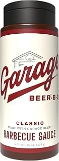 Official Garage Beer BBQ Sauce Gift, Classic Sweet Barbecue Sauce 1-Pack, No Drip Squeeze Bottle, 15.2oz Flip Top Bottles, Beer-Infused Marinade, Kosher, Unique Gifts for Men and Women