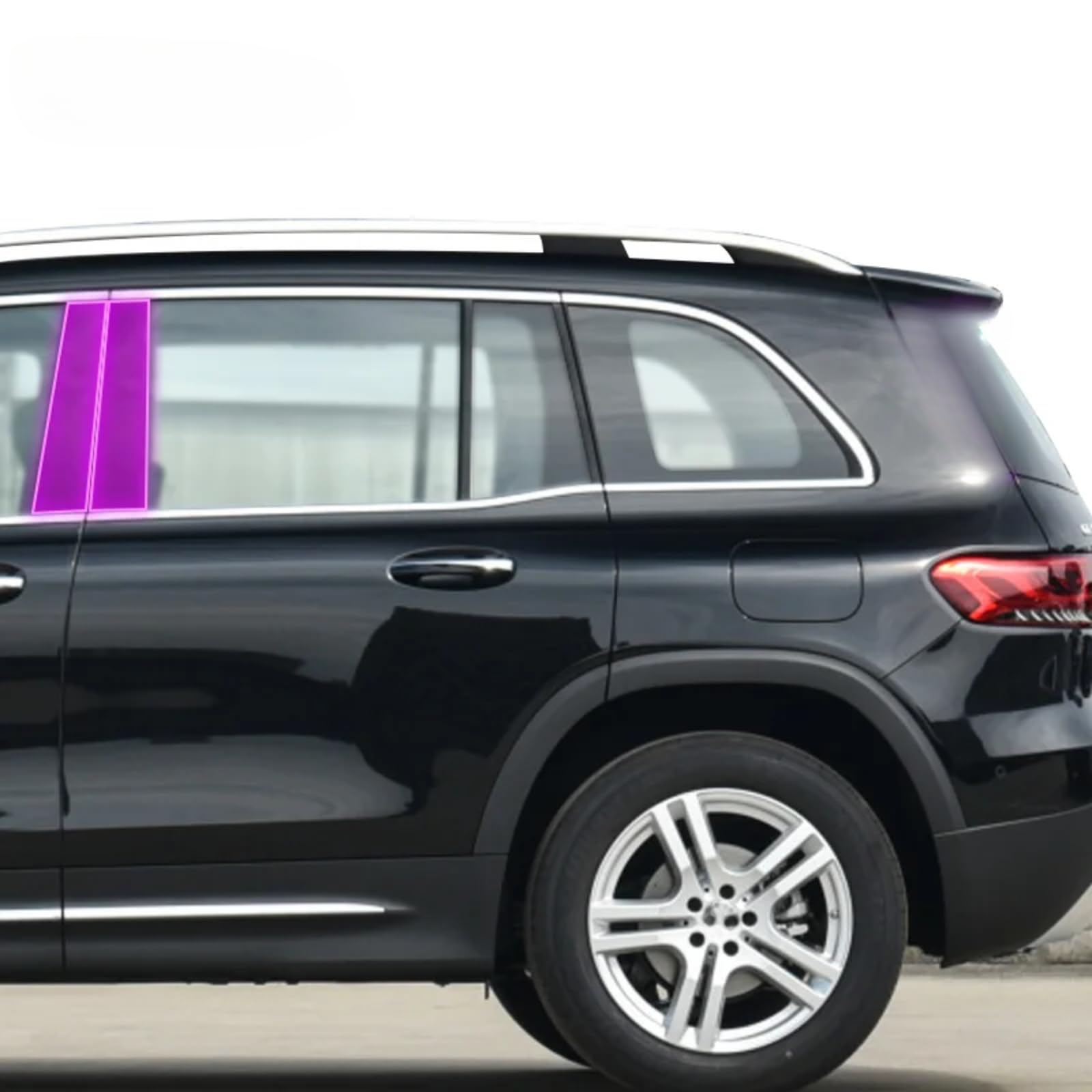Pellicola protettiva per carrozzeria auto B C per finestra con membrana anti-graffio TPU PPF, per Benz GLB X247 2019-2024 (fibra di carbonio)