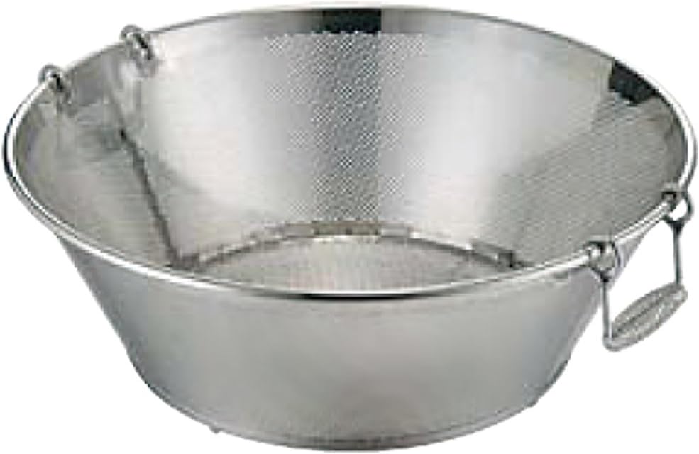 Yamashita Kogei UK 04-0246-0111 18-8 Perforated Flat Bottom Colander, 25.6 inches (65 cm)