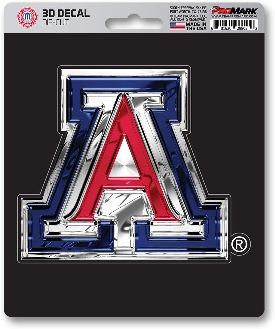 FANMATS 62799 Arizona Wildcats 3D Decal Sticker, Cardinal