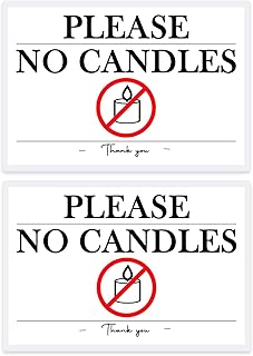Laminated Signs for Airbnb Hosts - Welcome WiFi Password Do Not Flush Turn Off Lock Doors No Smoking or Vaping House Rules Signs - 4"x6" Vacation Rental Air Bnb Essentials (No candles ×2)