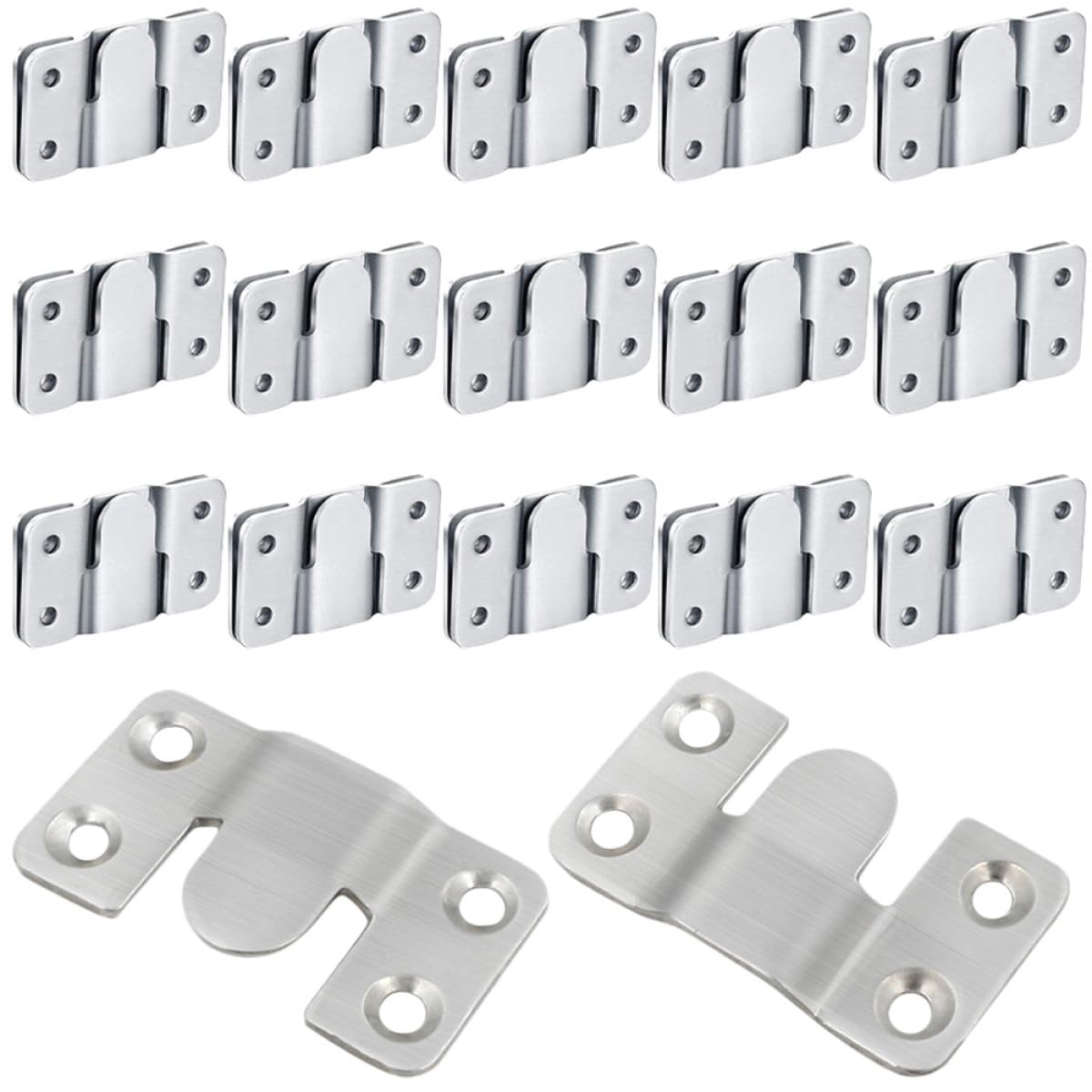 Soportes de Espejo de Acero Inoxidable plata de diseño clásico con 16 pares incluidos