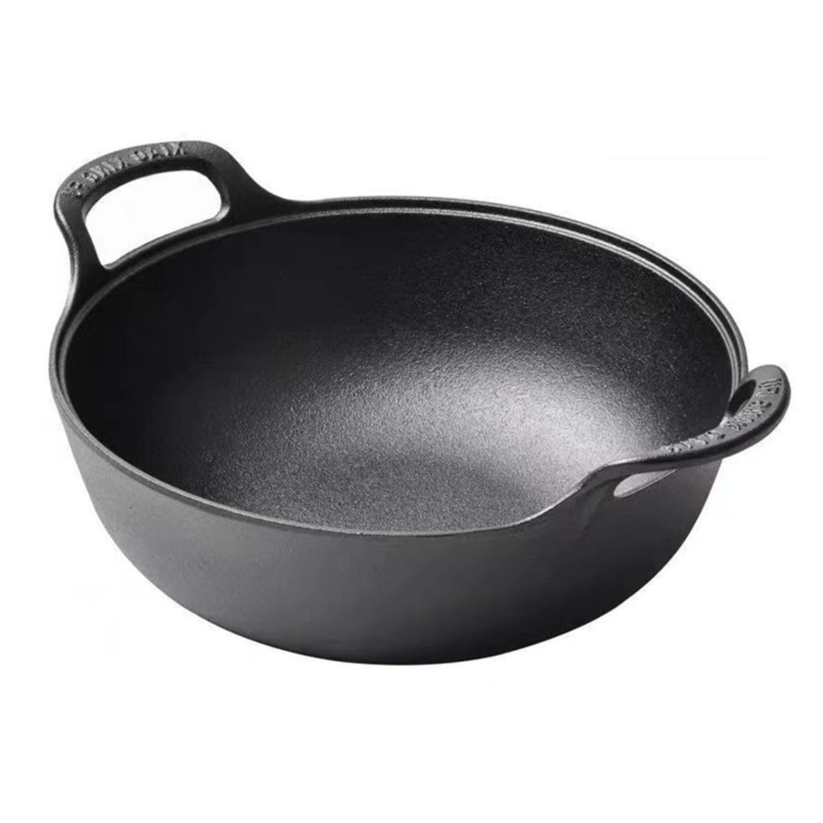 Wok en fonte anti-adhésive naturelle 20 cm pour induction et gaz