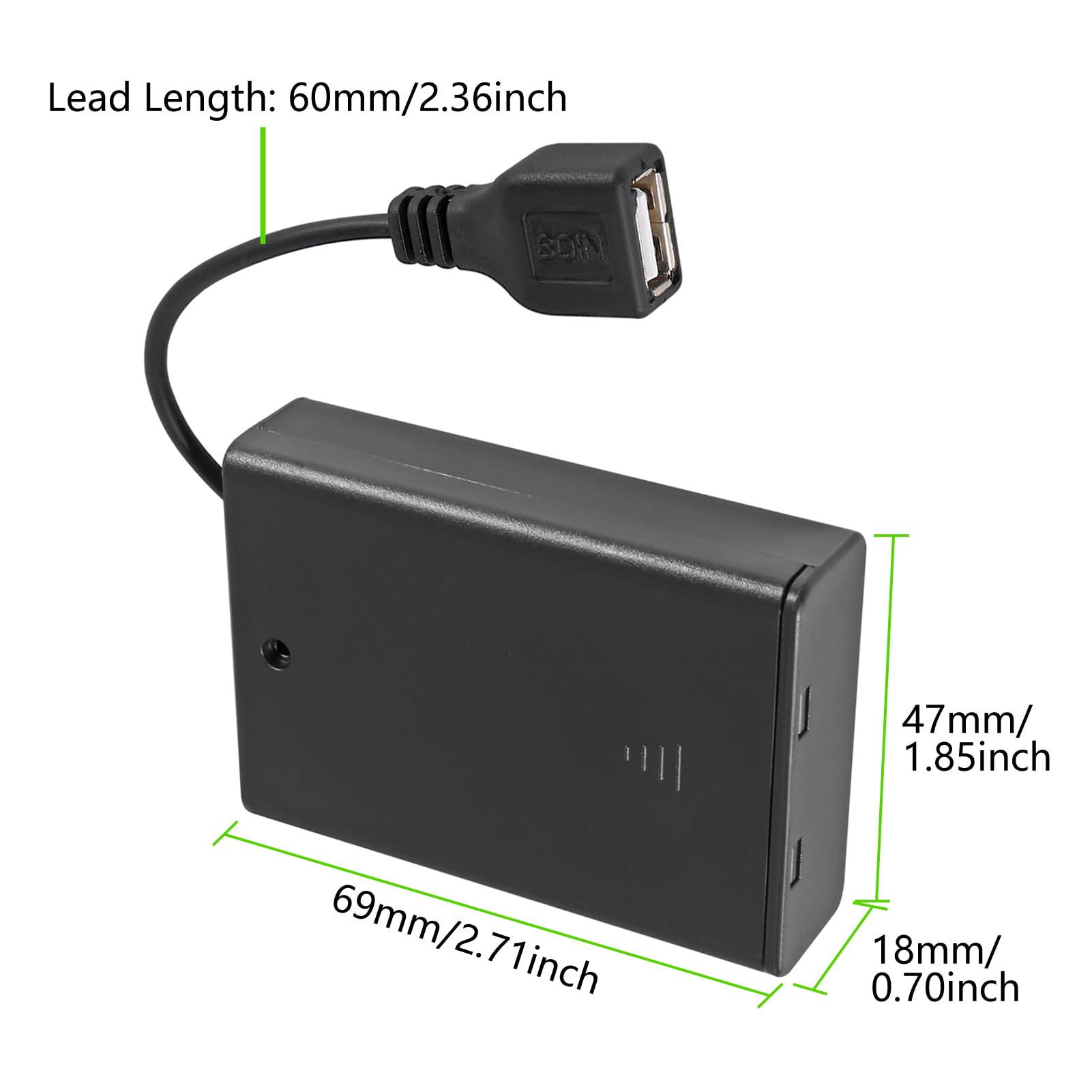 3 AA-Batteriehalter Mit USB-Anschluss – Inkl. Schalter, 4,5 V, 2 Stück, Weiß