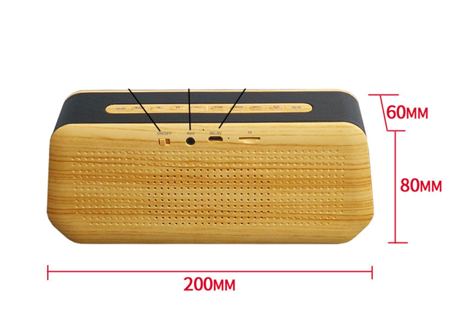 Altavoz Bluetooth inalámbrico Reloj Despertador con Espejo LED, Radio FM Reloj Despertador con Pantalla de Temperatura, Reloj Despertador Inteligente portátil con Brillo Ajustable (Negro)