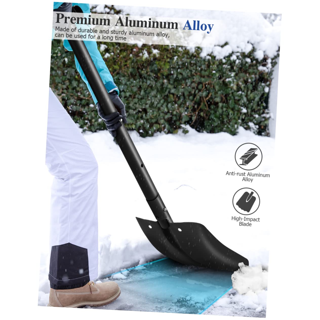 Happyyami Raschietto Per Ghiaccio Pieghevole Ghiaccio Congelatore Pala Da Neve in Metallo Pale Da Neve Per La Rimozione Della Neve Pala Da Neve Pieghevole Per Auto Sbrinamento Pala Da Scavo