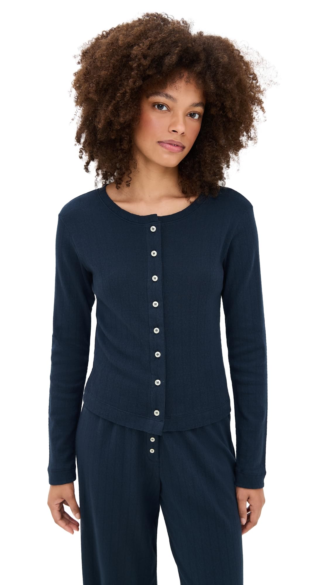 Leset Womens Classic Pointelle Cardigan