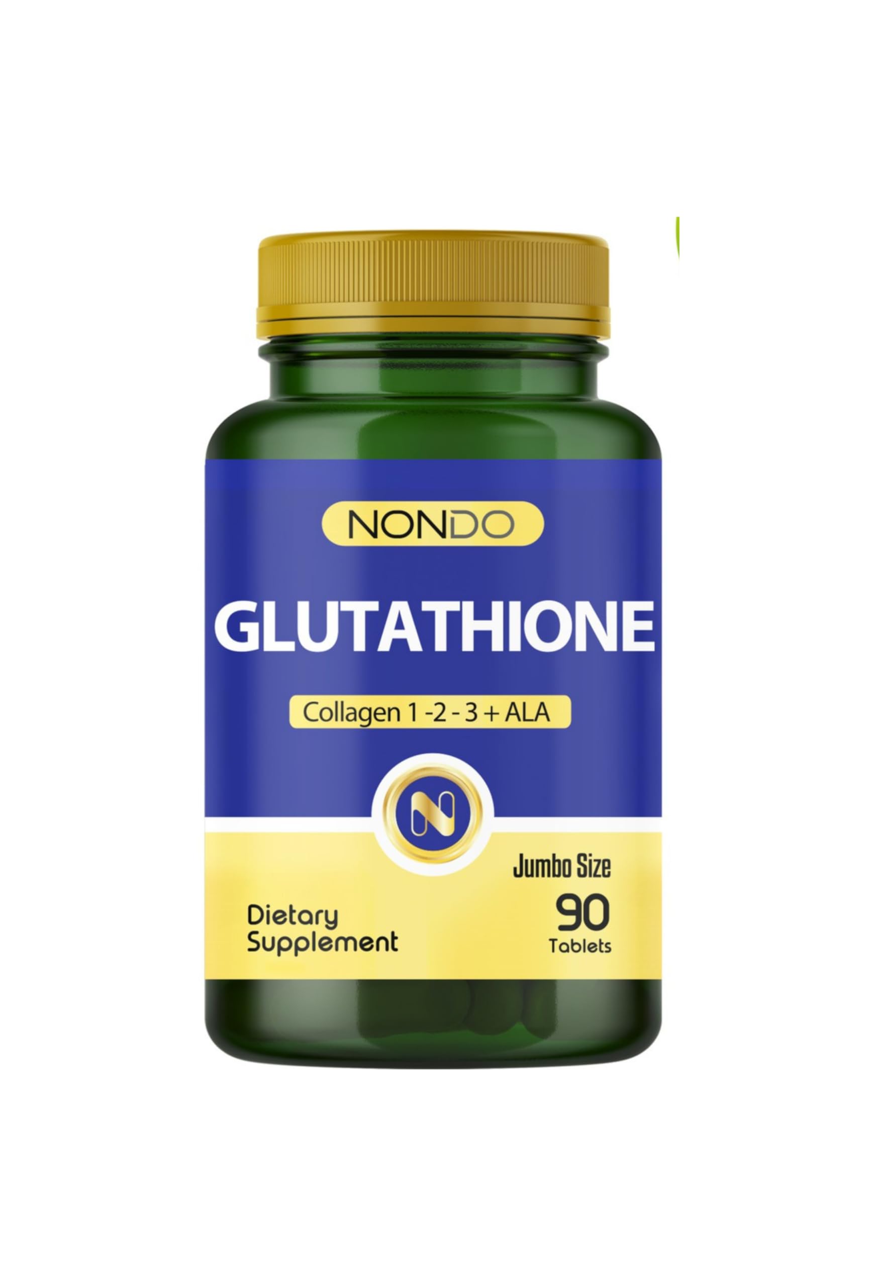Nondo Glutatyon Jumbo 90 Tablet Glutathione Kolajen 1-2-3 ALA Bromelain Hyaluronik Asit 3 AYLIK KULLANIM