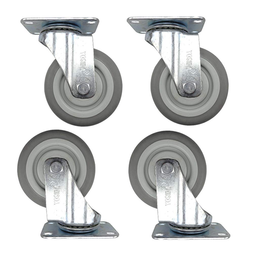 Roulettes pivotantes robustes industrielles 4 pièces pour meubles d'établi avec freins 400 kg