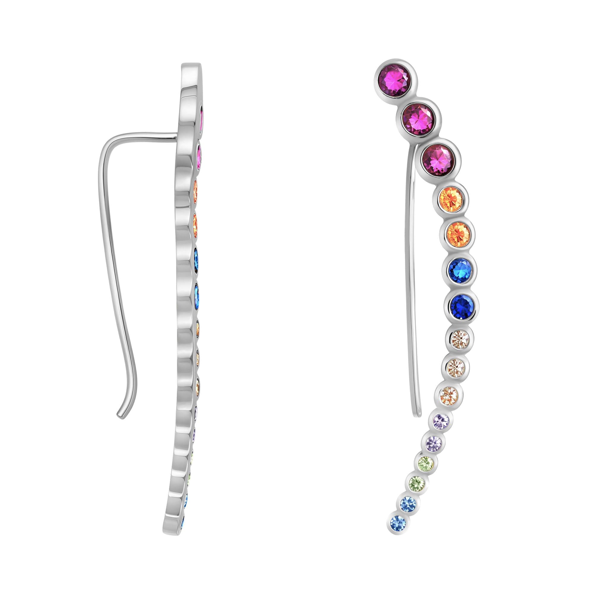 SOFIA MILANI - Damen Ohrringe 925 Silber - mit Zirkonia Steinen - Kreise Ohrkletterer - 20810