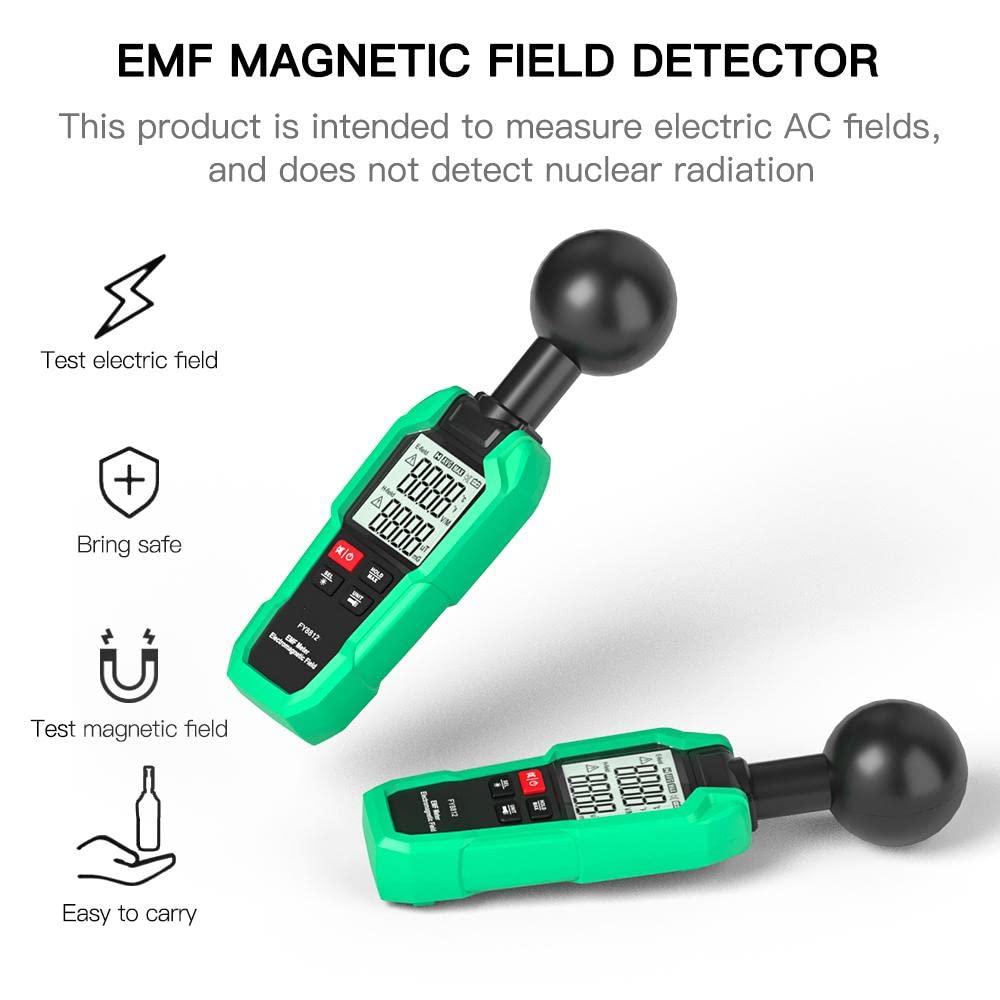 5 Hz ~ 300 Hz EMF-Messgerät, LCD-Strahlungsdetektor für elektromagnetische Felder mit 3 Sonden für 360 ° -Messung