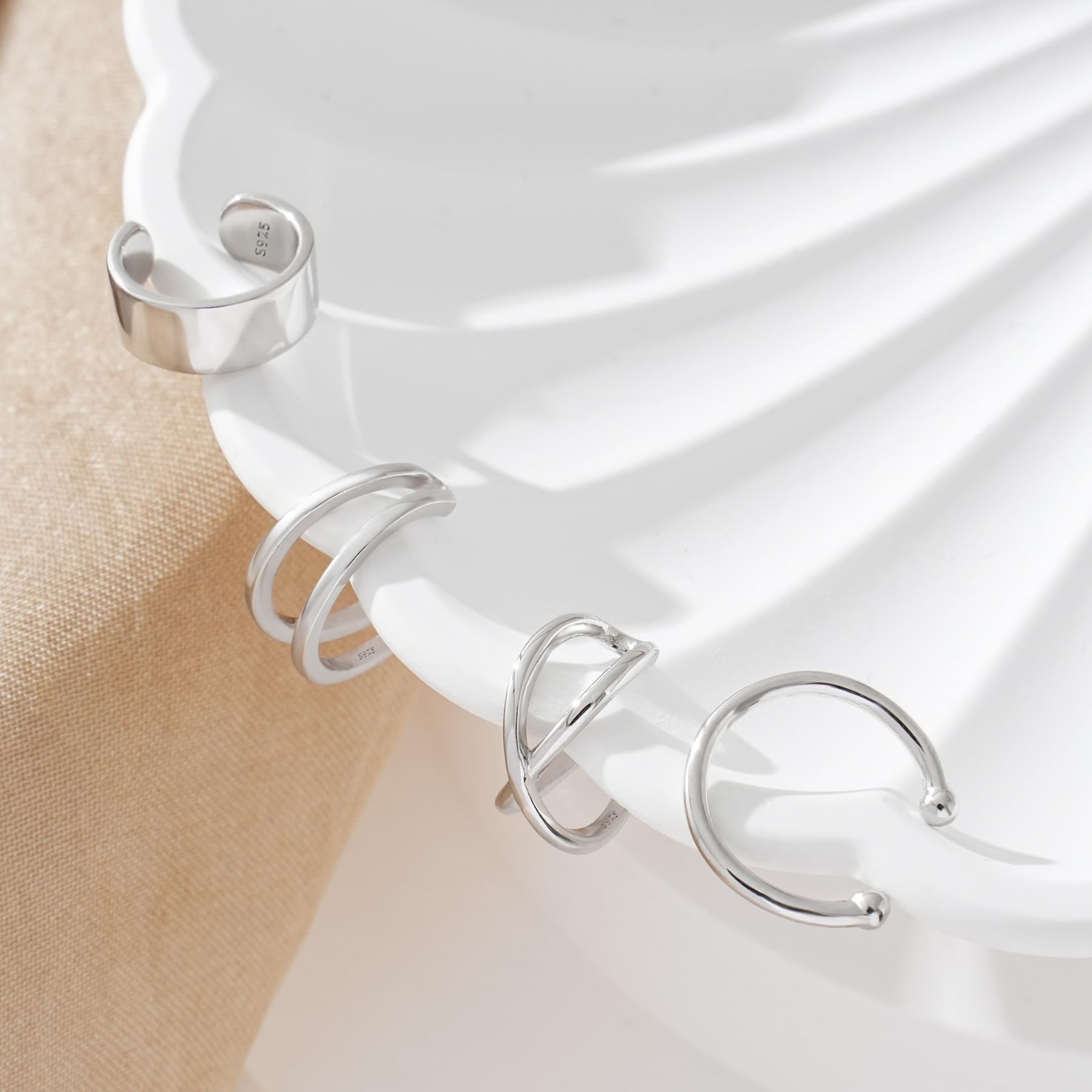 CHIC & ARTSY Orecchini Ear Cuff Orecchini in argento Cuff Wrap Orecchini con cartilagine Piccoli orecchini a clip non forati Gioielli per donne