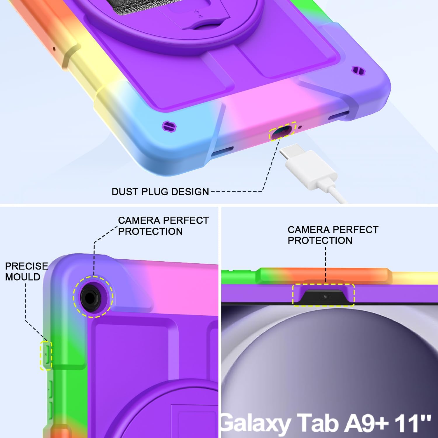 BMOUO for Samsung Galaxy Tab A9+/A9 Plus Case 11" 2023, Purple image 5