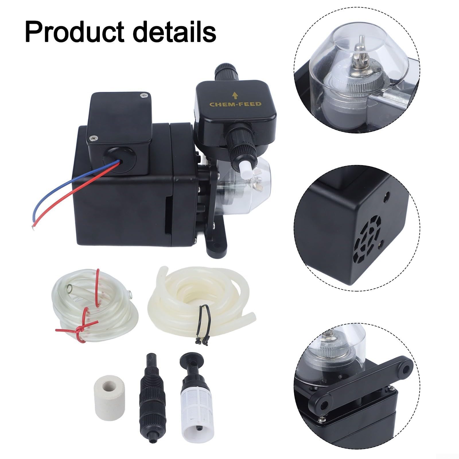 Pompa dozująca do basenu, C-660P Automatyczna kontrola Pompa pomiarowa 13L/H 60W Silnik do dozowania Spa czarny