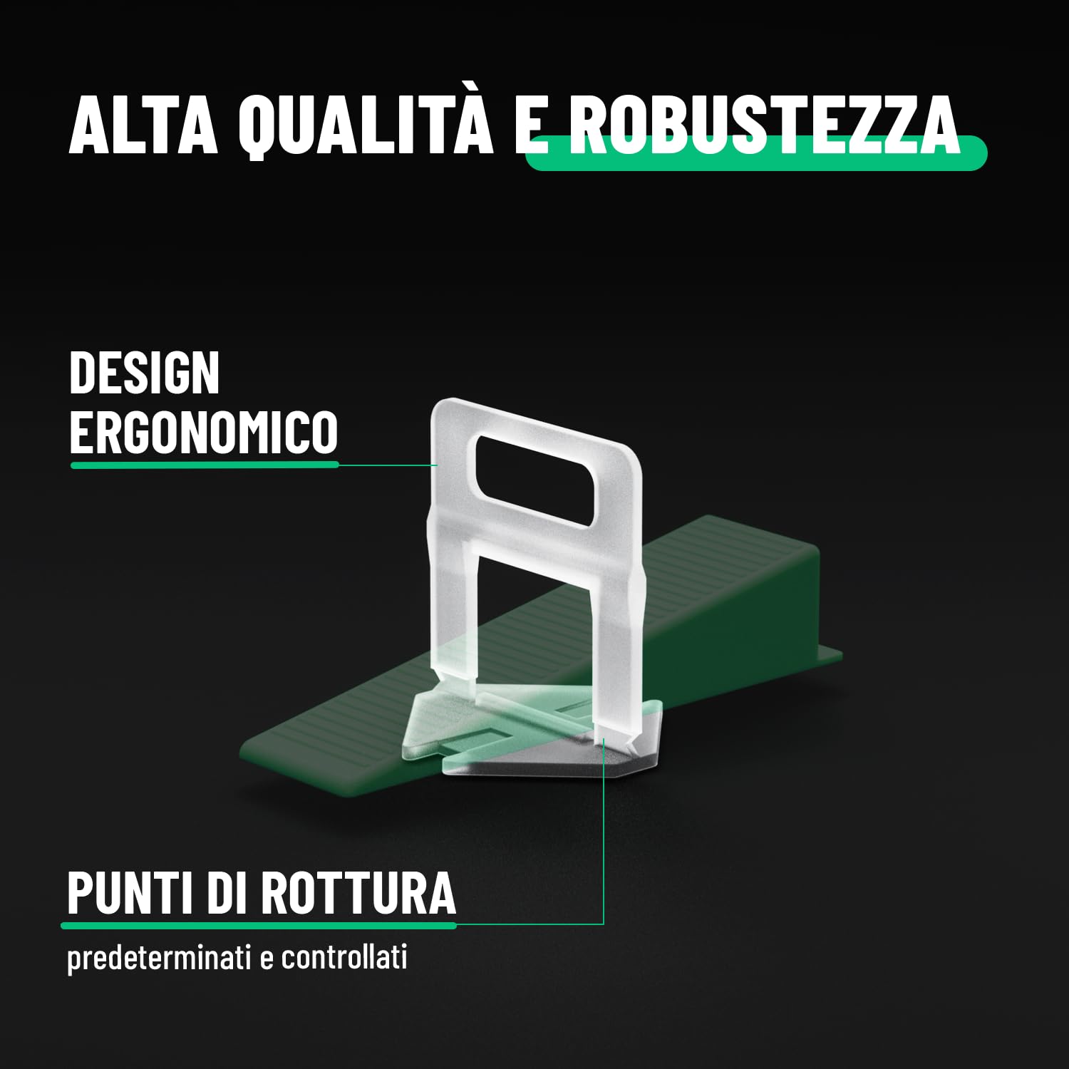greate 1000 Clips per Sistema di Livellamento piastrellisti 2mm - Ricarica per la Posa delle Piastrelle - distanziatori per piastrelle 2 mm, livellatori per piastrelle