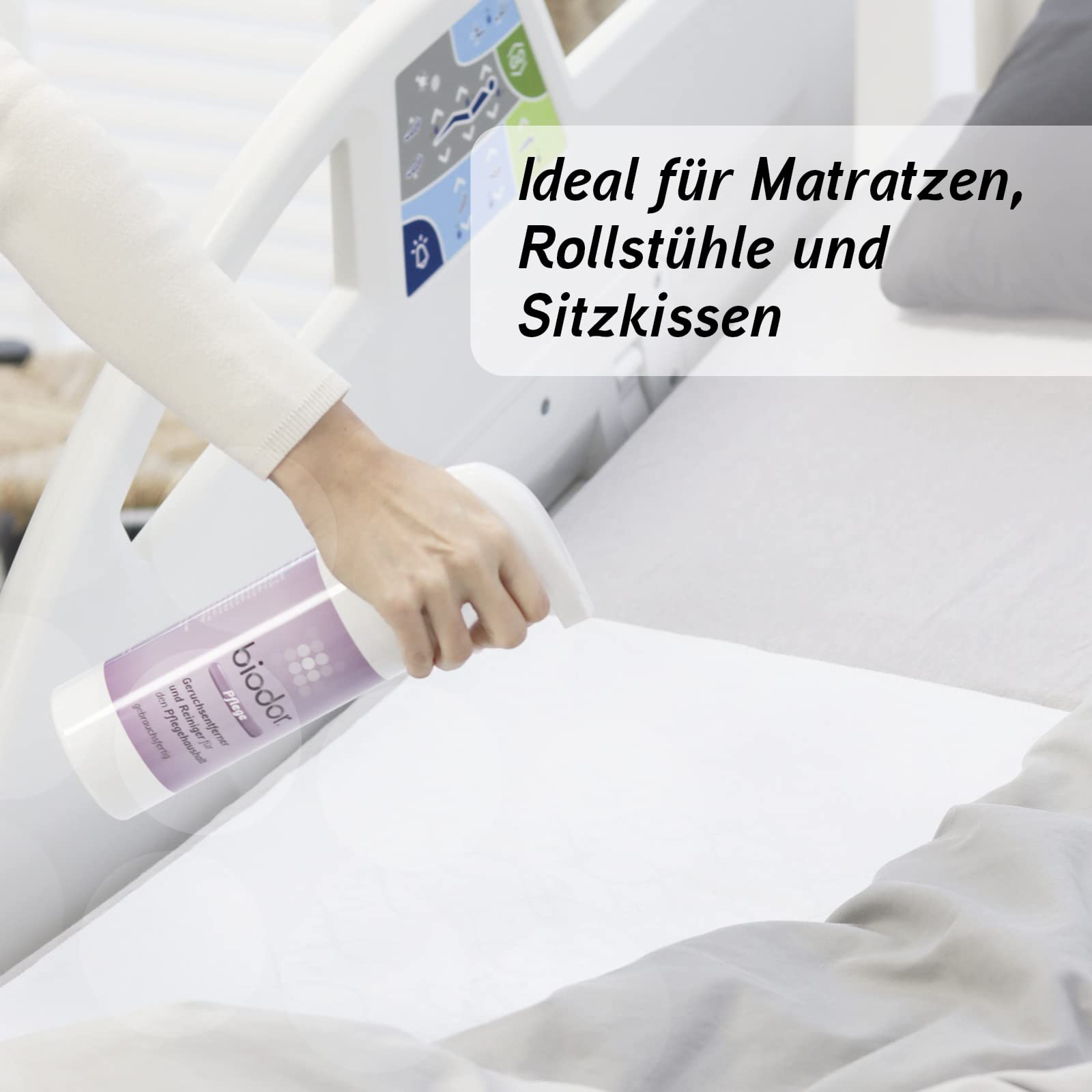 Biodor Pflege Spray 750ml - Geruchsentferner & Reiniger - Enzymreiniger für den Pflegehaushalt - Geruchsneutralisierer bei Urin, Inkontinenz & anderen strengen Gerüchen - zuverlässige Reinigung