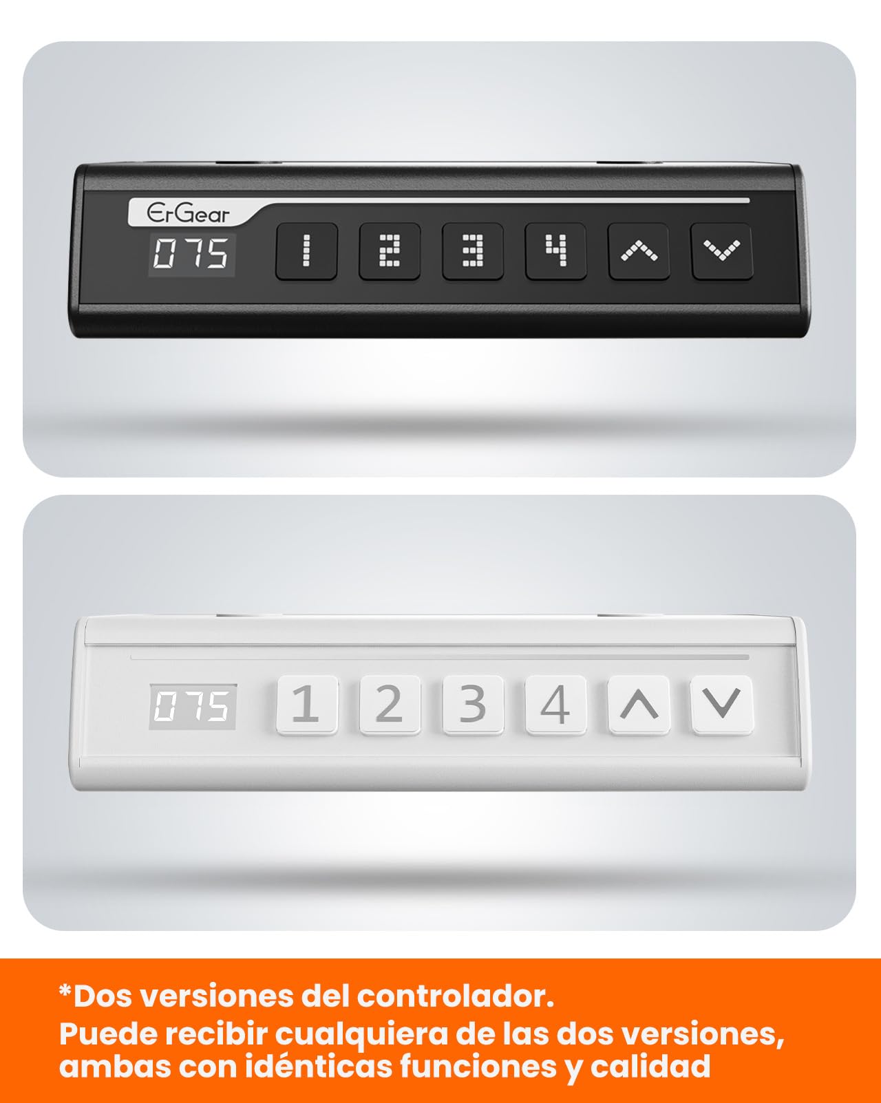 ErGear Escritorio Elevable Eléctrico, 160x80cm, Blanco+Cajones | Ajuste Eléctrico 72-118cm, 4 Memorias, 80kg, <55dB, Estable, Ganchos y Pasacables, Tablero Ensamblado.