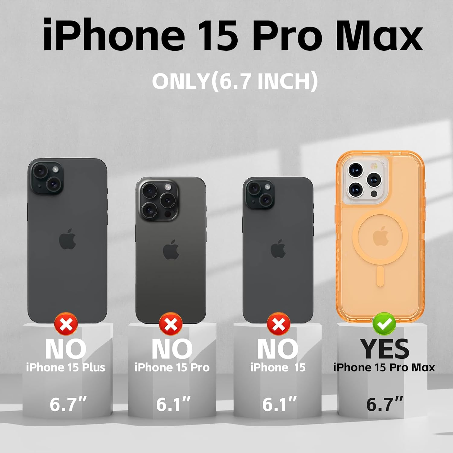 Follaroma for iPhone 15 Pro Max Case, Compatible with MagSafe, Triple Layer Transparent Magnetic Phone Cases, Heavy Duty Shockproof and Anti-Drop Protective Cover for iPhone 15 ProMax, 6.7'', Orange 3 61tckVy7zbL. AC SL1500