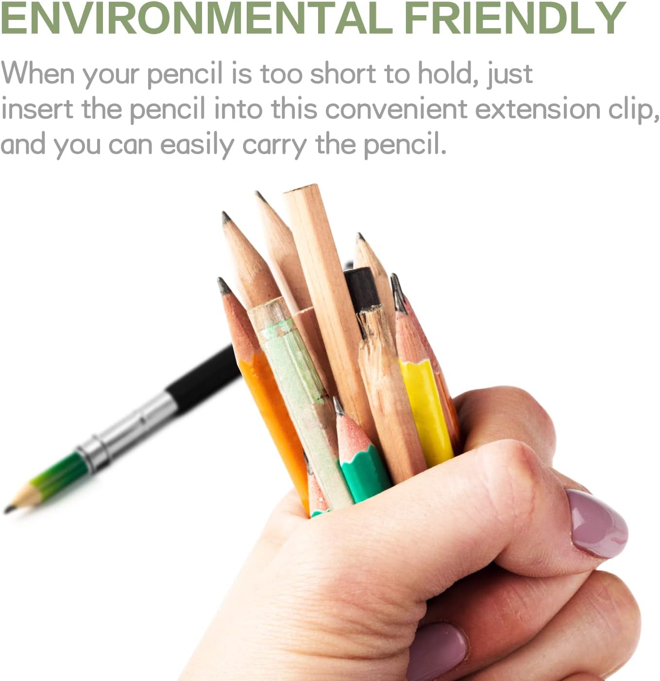 MOFIT Pencil Extenders 6PCS Adjustable Pencil Lengthener Tool Coupling Device for School,Office,Sketch,Art,Writing image 4