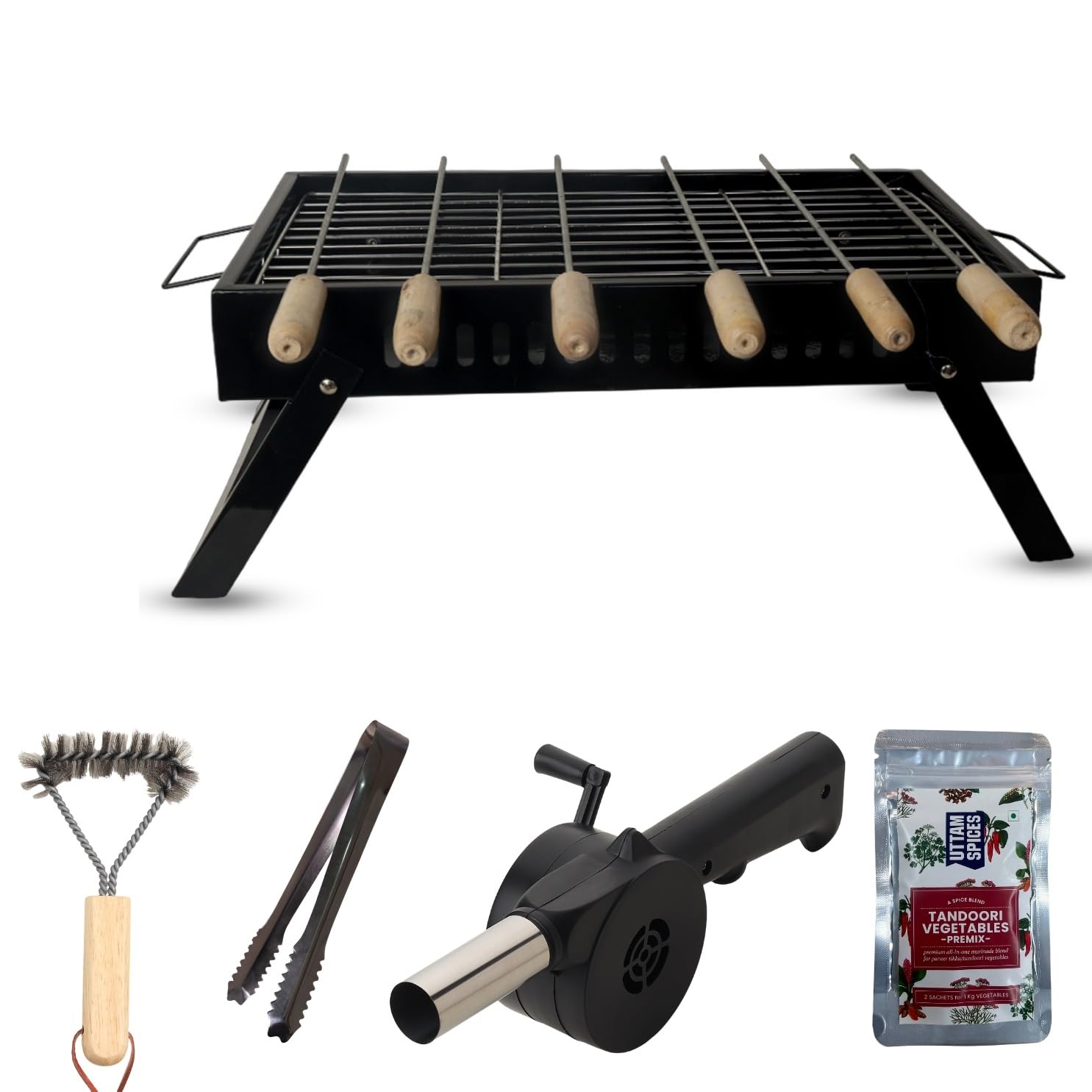 Finiky Grillporter | Briefcase Barbeque Grill | Portable, Easy Assemble | Tandoori Grill | Charcoal Griller BBQ | Efficient Heat & Smoke Circulation | Grill Set for Home (Basic Accessories) (B0CLVGX434) Amazon Price History, Amazon Price Tracker