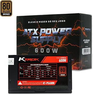 Fonte Gamer Ktrok 600w Real Dual CPU 80 Plus Bronze