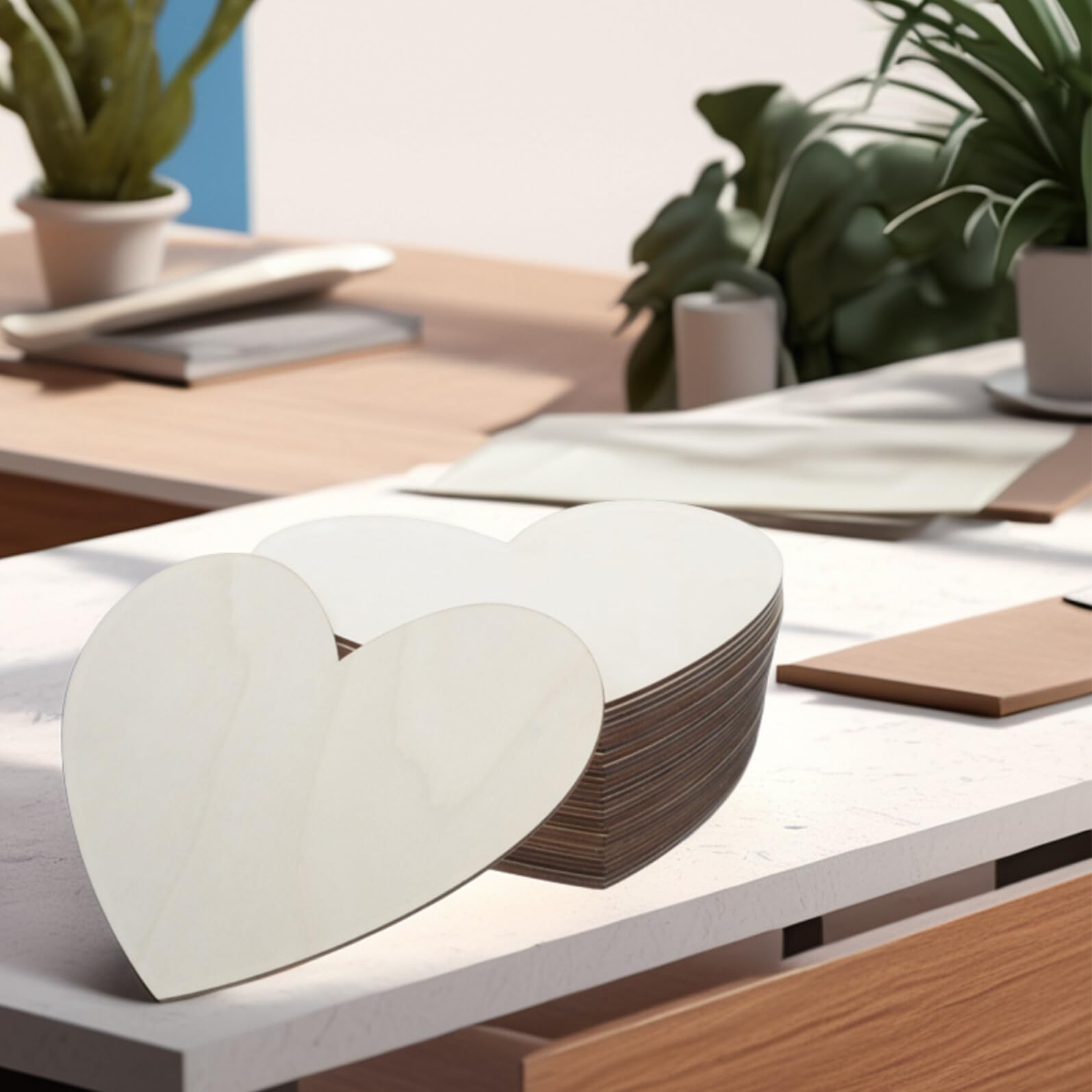 Healvian 30 Pezzi Grandi Cuori di Legno Non Finiti 20 Cm, Fette di Legno Artigianali Finitura Liscia per Decorazioni Fai da Te, Matrimoni e Festa degli Innamorati