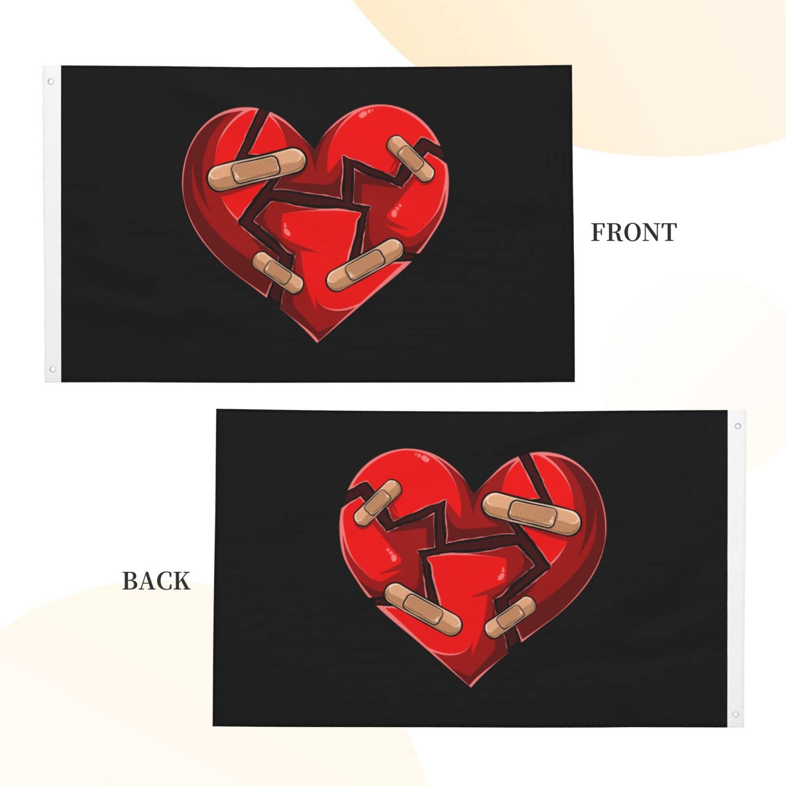 Amazon.com : Romantic Red Broken Heart Flag 3x5 Ft Double-Sided