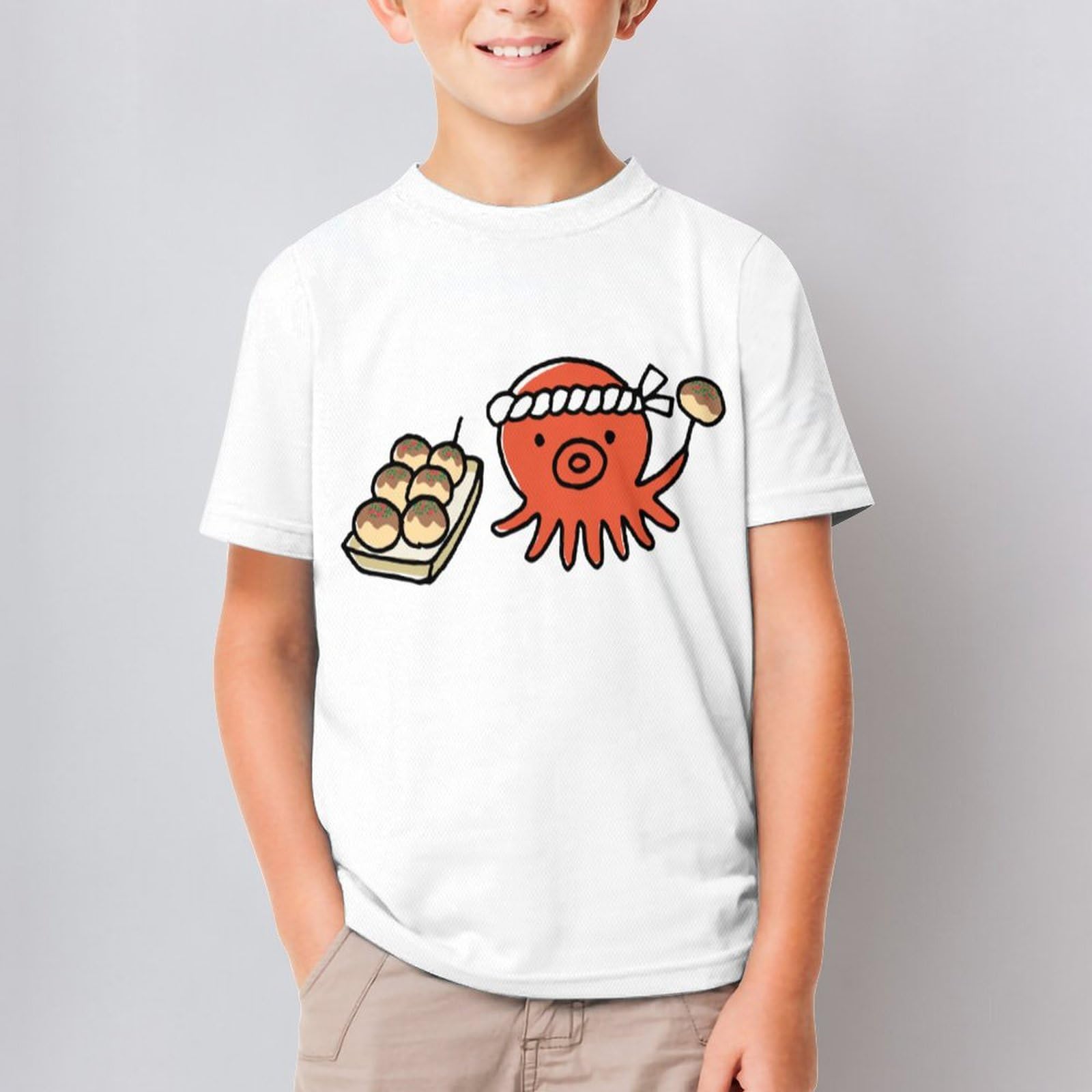 Amazon.co.jp: キッズTシャツ たこ焼きを売る蛸 アニメ キャラクター 