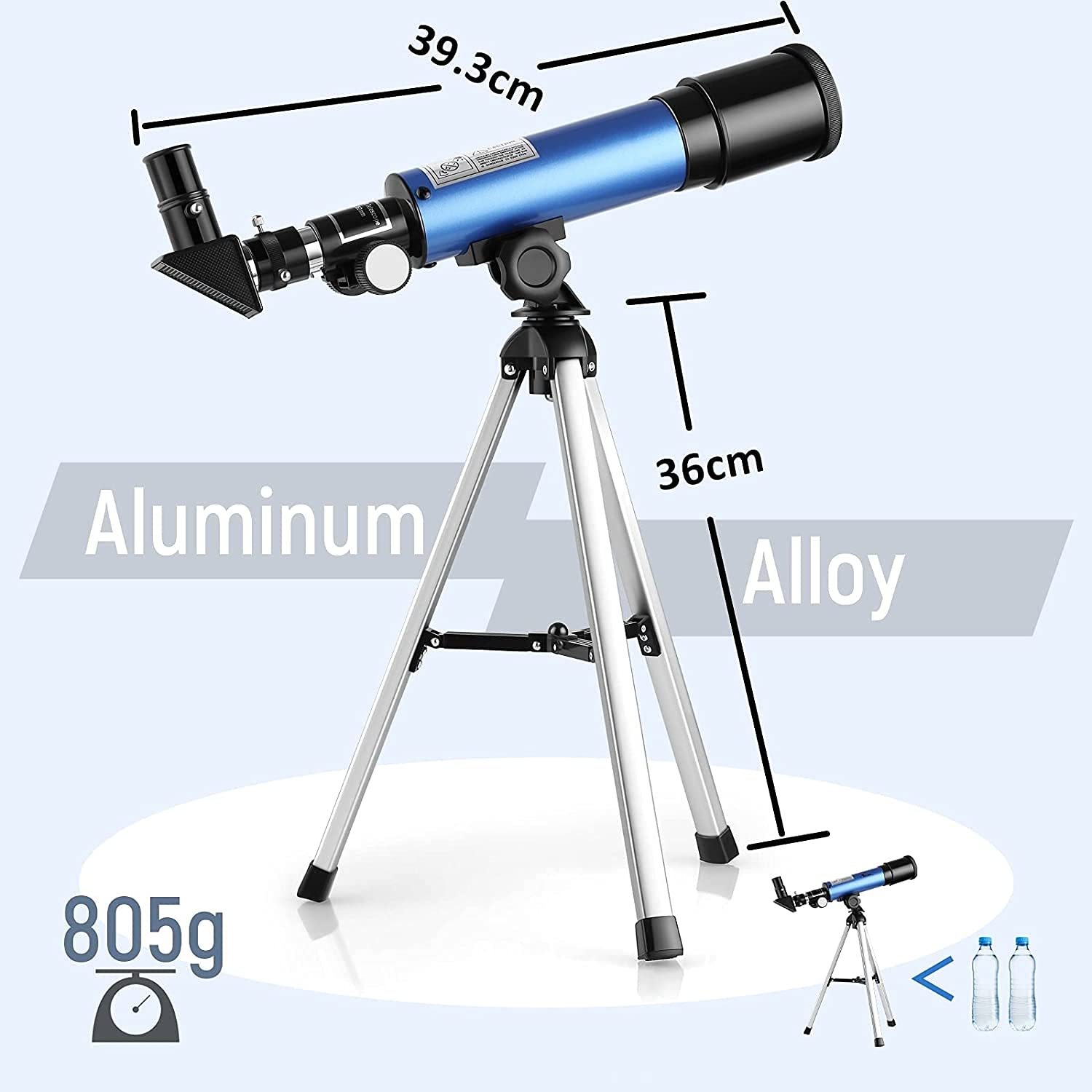 Télescope 50/360 mm avec 2 Oculaires et Trépied Léger pour Enfants Puissent Observer La Lune et Le Ciel Nocturne, pour Les Jeunes Aspirants Astronomes