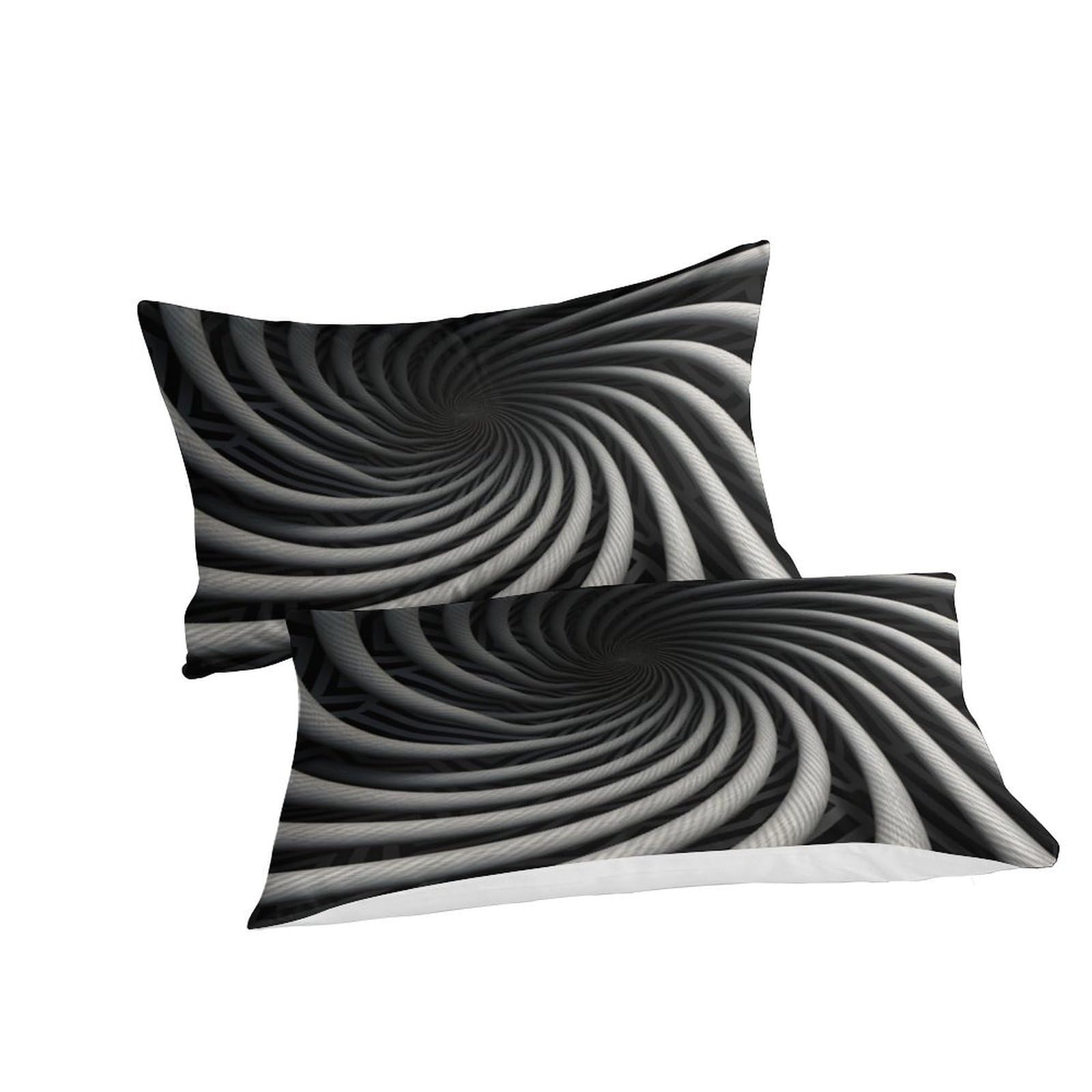 Stampato in 3D Capogiri Copertina Stampata Microfibra Disegnata Set Di Biancheria Da Letto Stile Morbido Con 2 Federe,King（220x240cm）, Per Adolescenti E Adulti