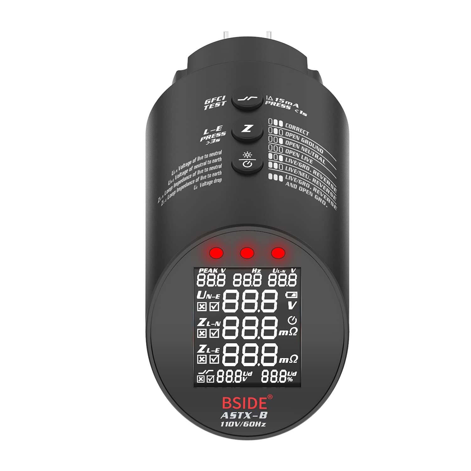 Buy BSIDE Circuit Analyzer, Professional Wiring Status Tester, Line Voltage Distribution Checker