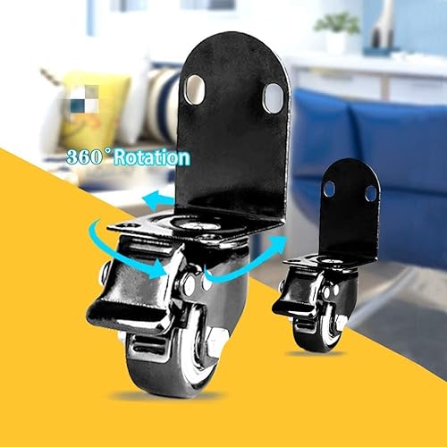 Miniatura 1 de Ruedas de alta resistencia, 4 ruedas giratorias con soporte en forma de L, ruedas para muebles para cuna, ruedas de soporte de flores en ángulo