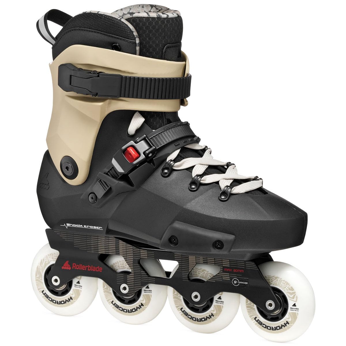Rollerblade Twister XT Freeskate Urban Rollschuhe, Hellgrau/Violett, 80 mm, Aluminium, Hydrogen Spectre Rollen (Schwarz/Sand/Rot, 36,5-37)